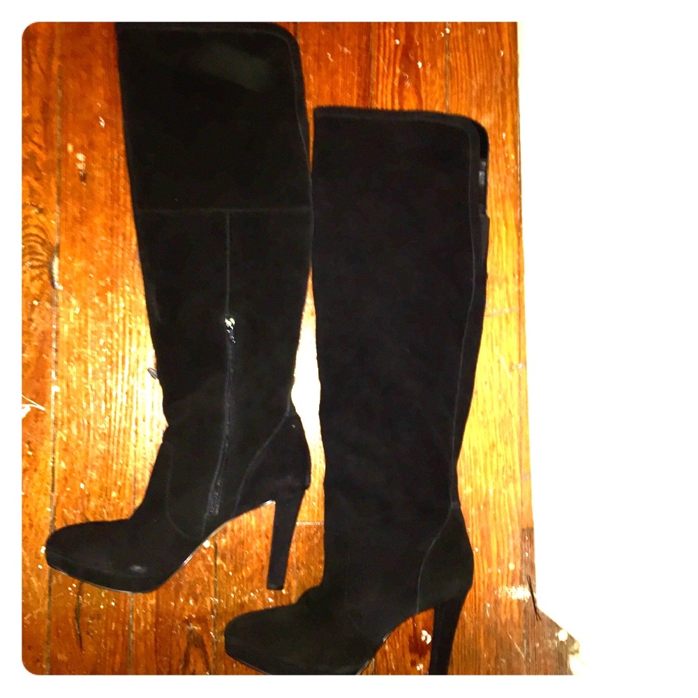 Black High Heeled Over The Knee Boots